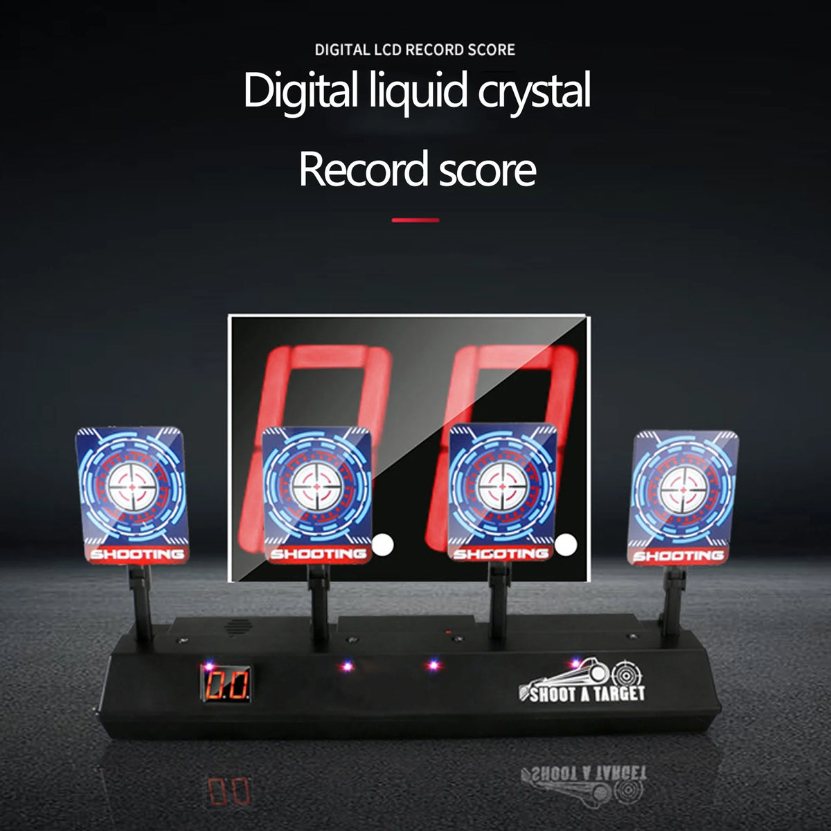 Electronic Scoring Shooting Targets, 4 Targets LED Light Auto Reset L61791