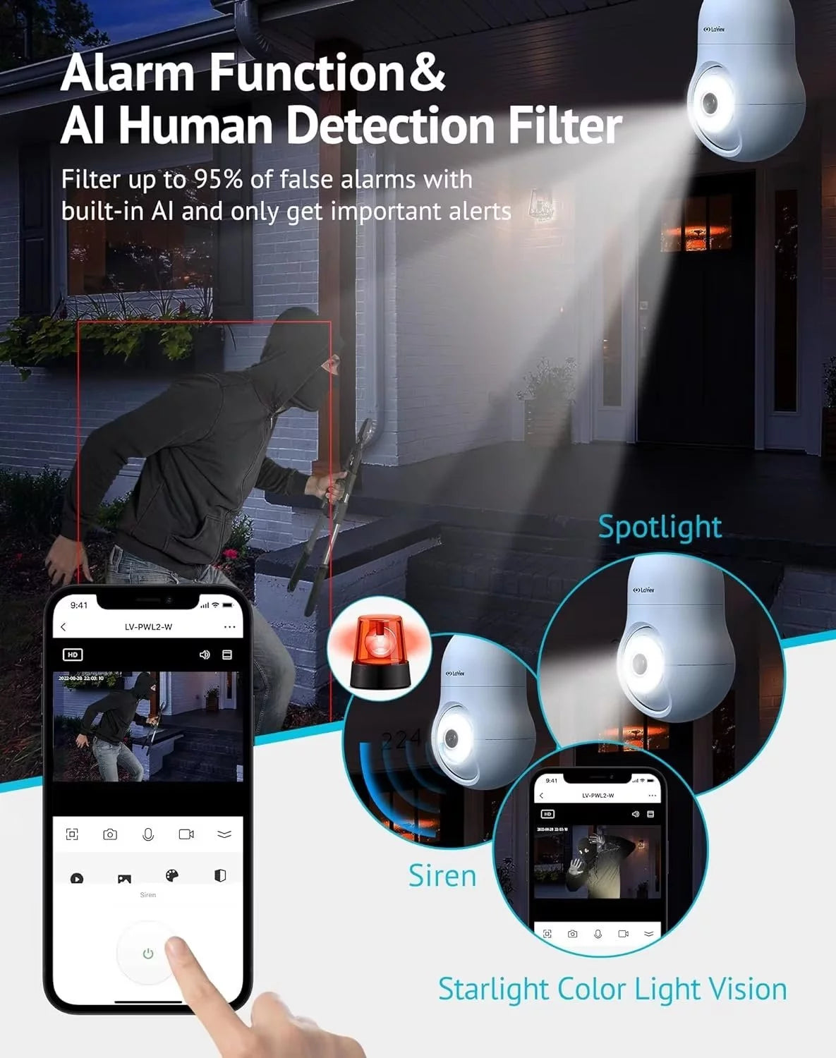 4MP 2K Security Camera Wireless Outdoor Indoor Q480