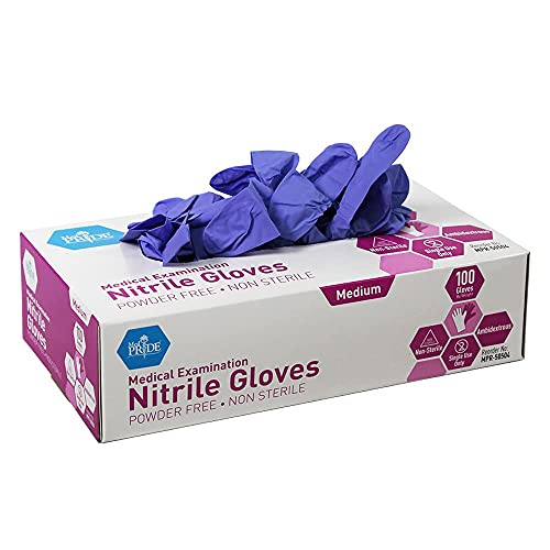 Powder-Free Nitrile Exam Gloves, Iris Blue, Medium, Box/100 G3574