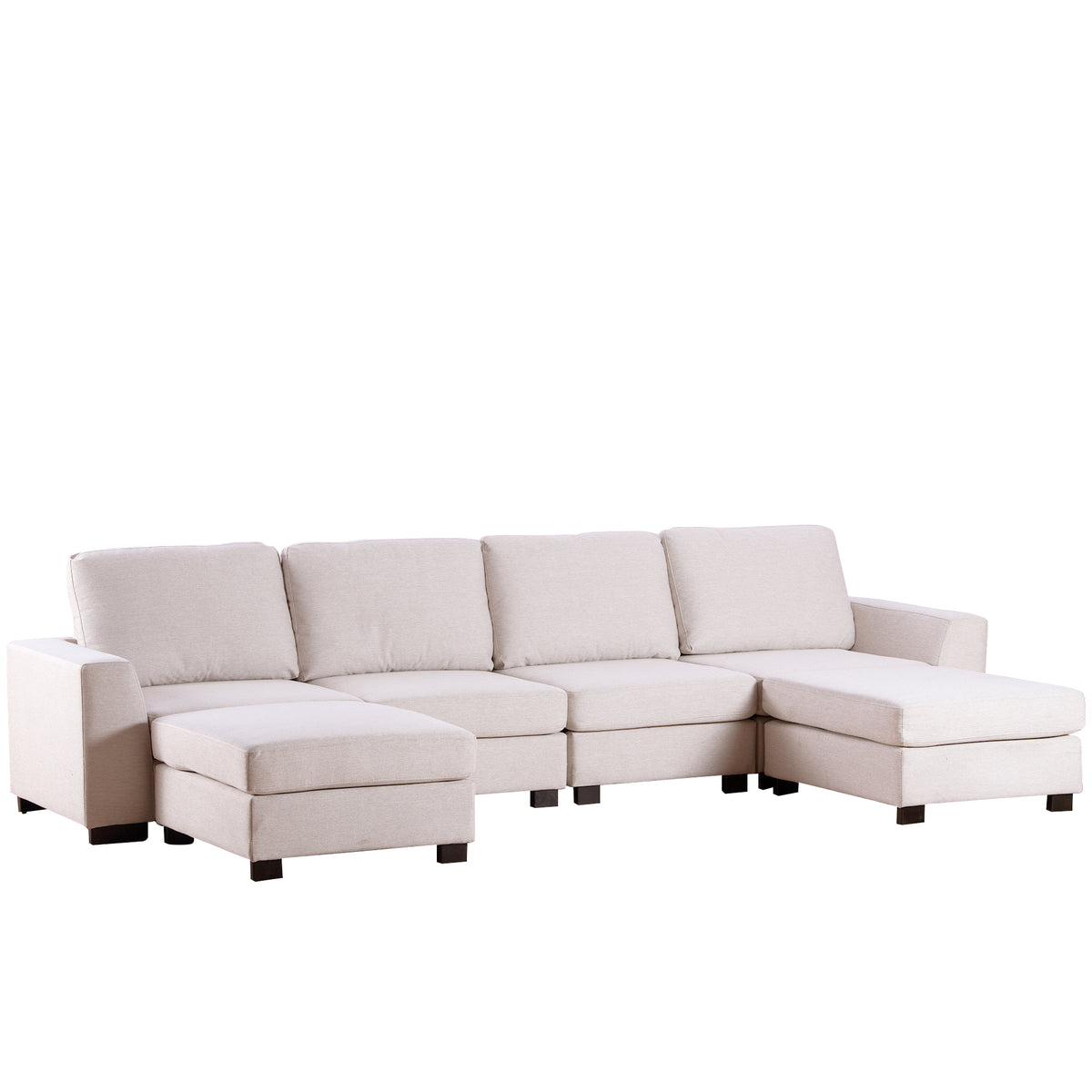 U Shaped Sofa with Removable Ottomans T444