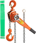 1.5Ton 3300lbs Capacity Ratchet Puller with 10FT Lifting Height, Heavy Duty Steel Hooks A278226