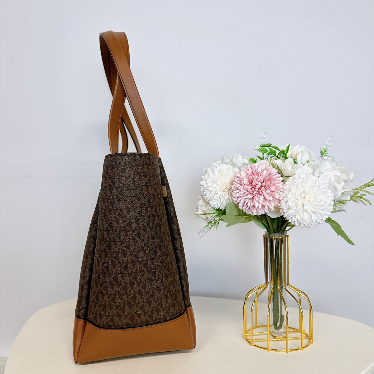 Brown Large Belted Tote L792