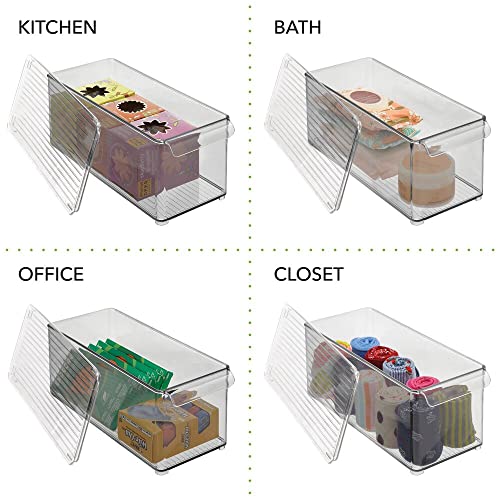Clear Plastic 2 Pack Food Storage Container Bin with Lid E9224