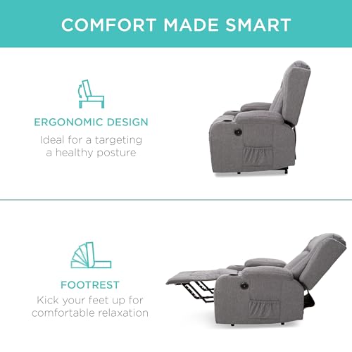 Black Linen Power Lift Recliner Chair B3470
