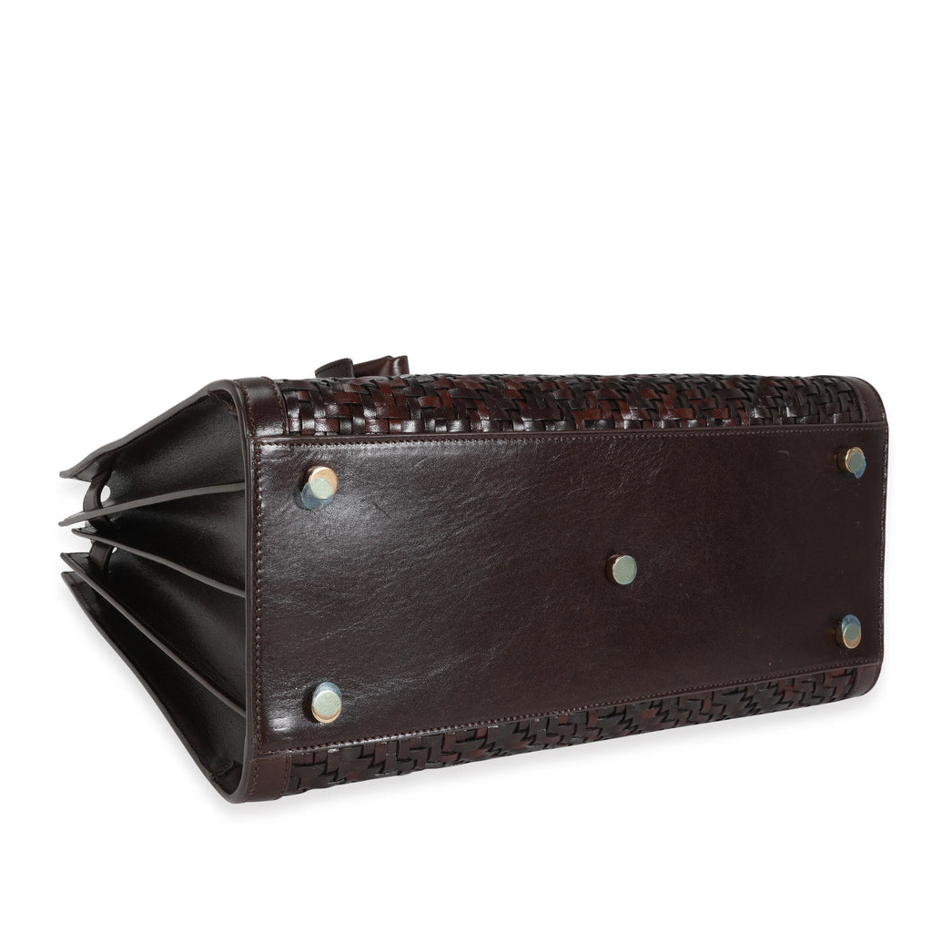 Brown Woven Leather Small Sac De Jour F39720