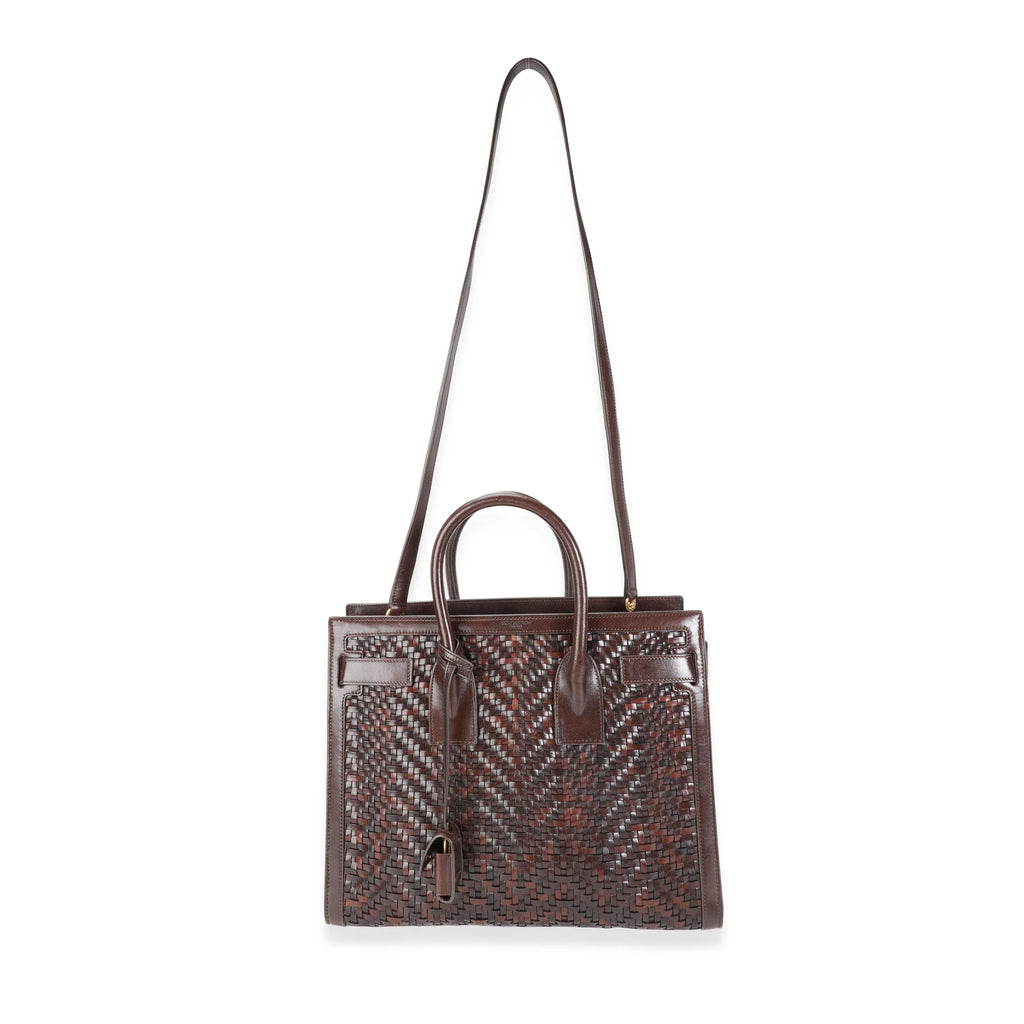 Brown Woven Leather Small Sac De Jour F39720