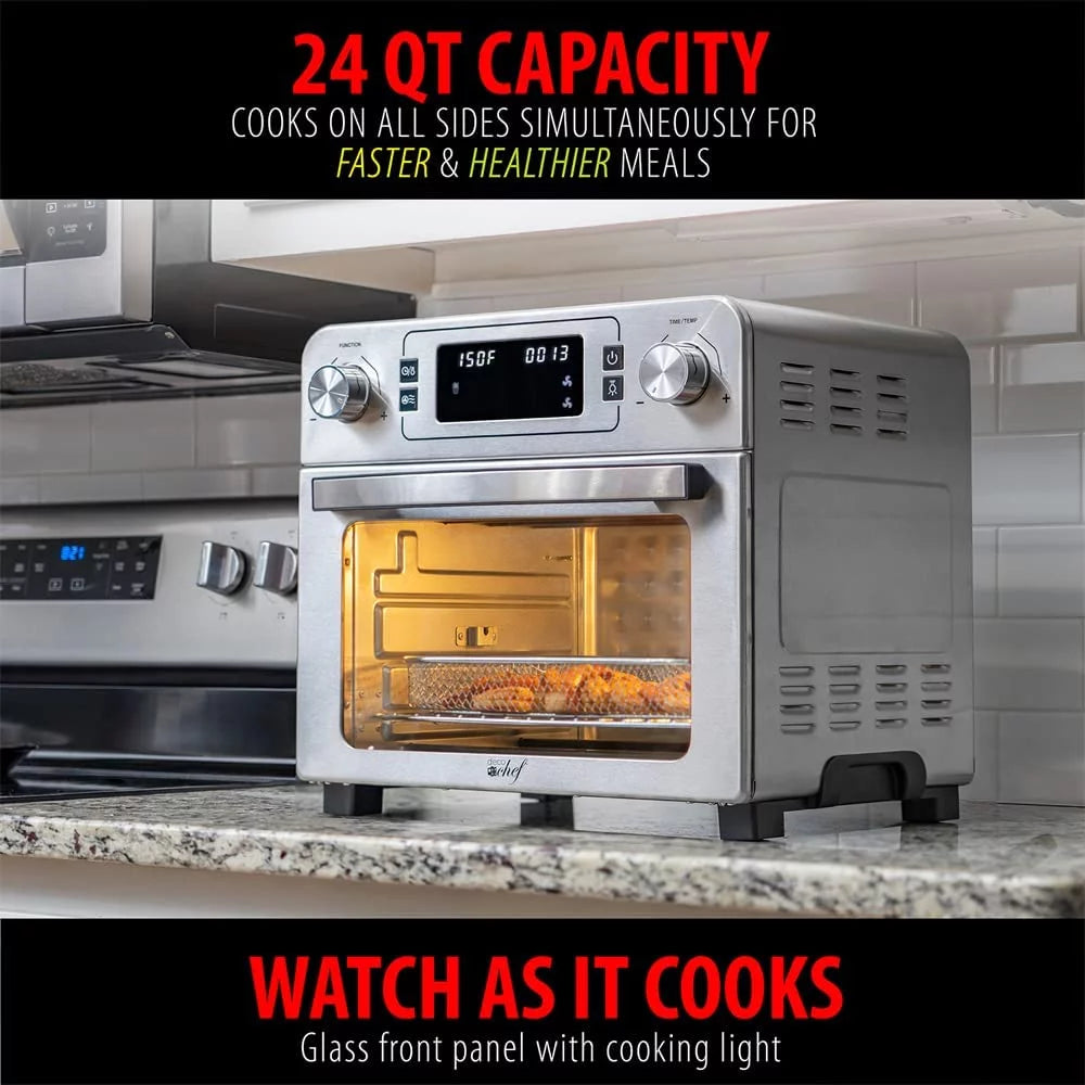 24QT Stainless Steel Countertop Toaster Air Fryer Oven J698540