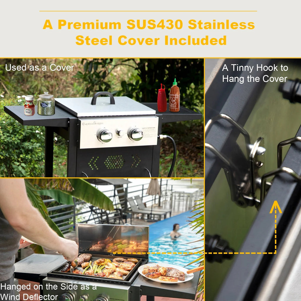 3-Burners Gas Griddle Portable Flat Table Top BBQ Grill 33,000 BTU U627733