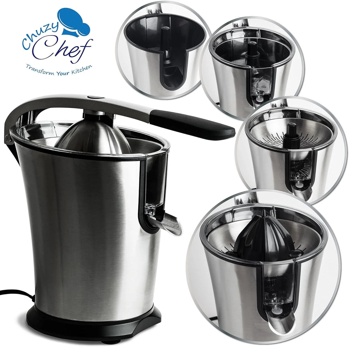 Stainless Steel Electric Citrus Juicer with Anti-Drip Citrus Press 300 Watt Motor K6785