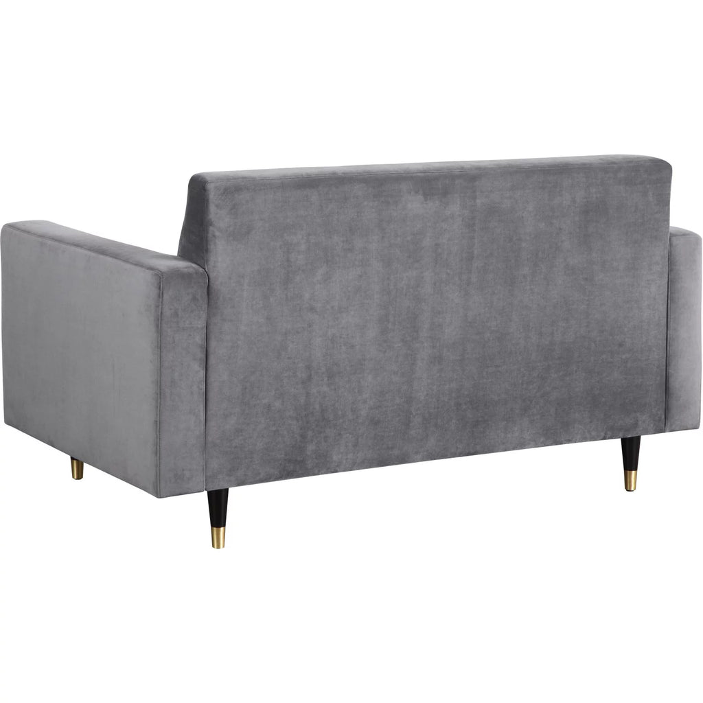 Gray Velvet Loveseat R6133