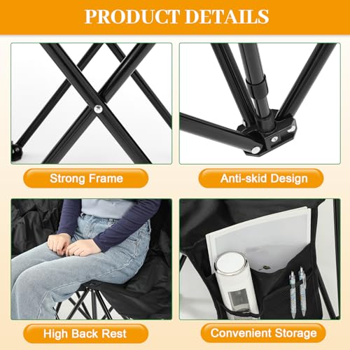 Portable 4 Seat Foldable Soccer Bench with Pockets and Carrying Bag J2814