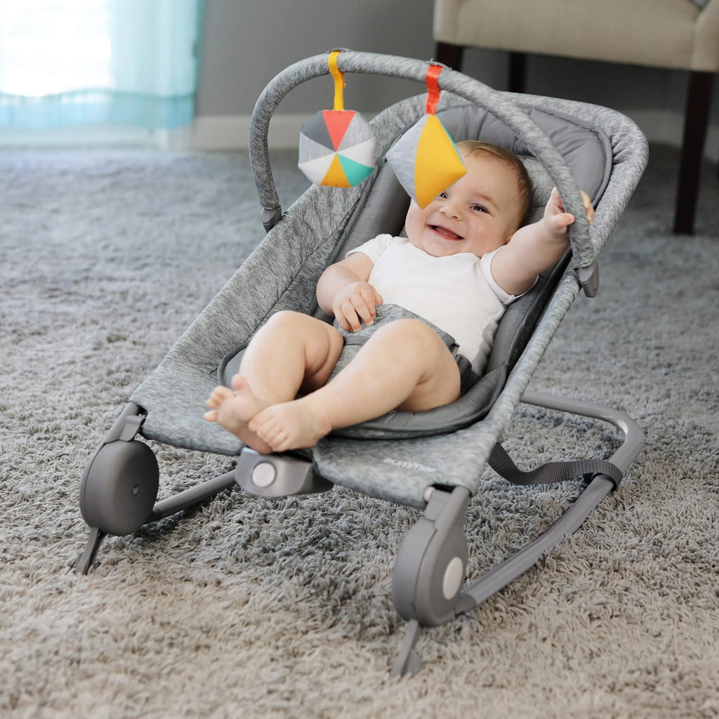2-in-1 Baby Bouncer & Rocker, Light Gray Tweed K819