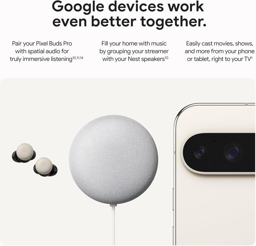 Porcelain 4K Google TV Streamer with Voice Search Remote J4217