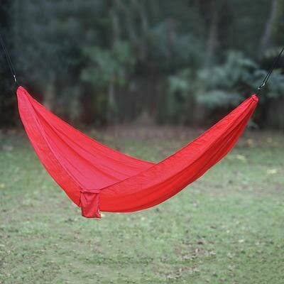 Red Double Parachute Nylon Camping Hammock D8802