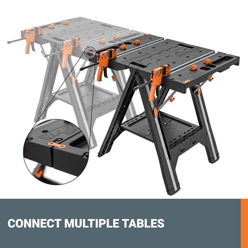 2-in-1 Folding Work Table & Sawhorse Portable Workbench M29560