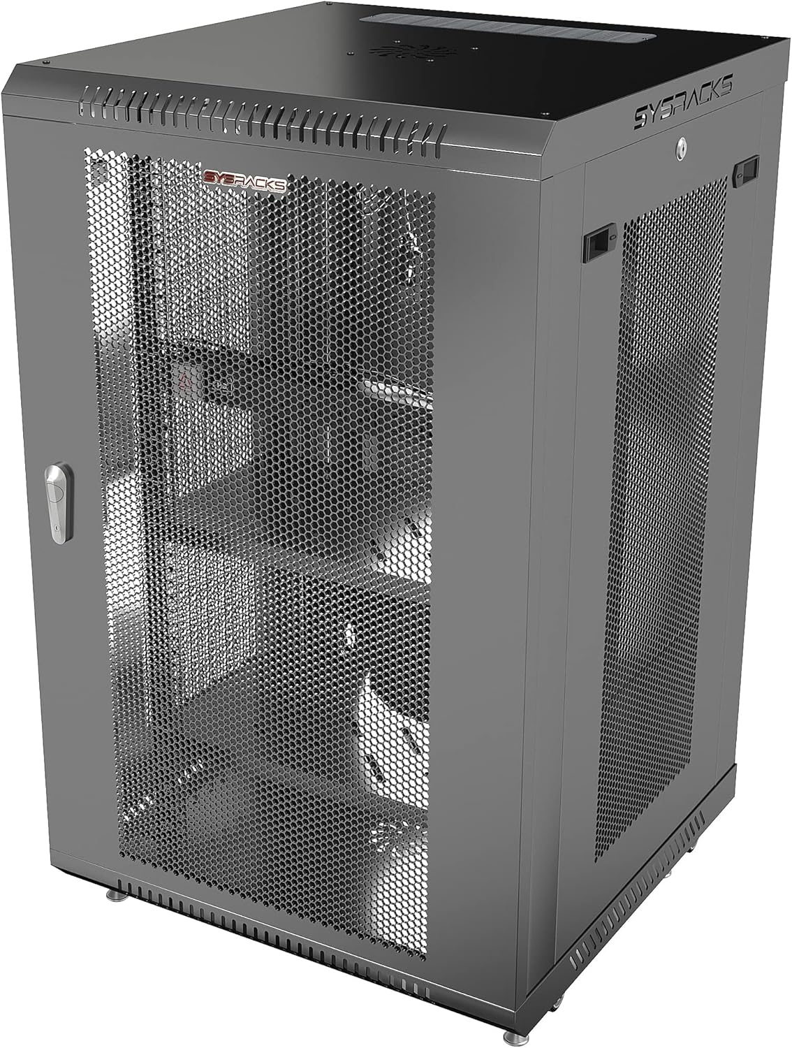 Wall Mount Server Rack Locking Network Cabinet 18 U Vented Enclosure with Casters Shelf H6916