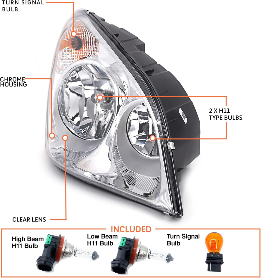 Freightliner Cascadia Halogen Headlight Lamp Driver & Passenger Side A548