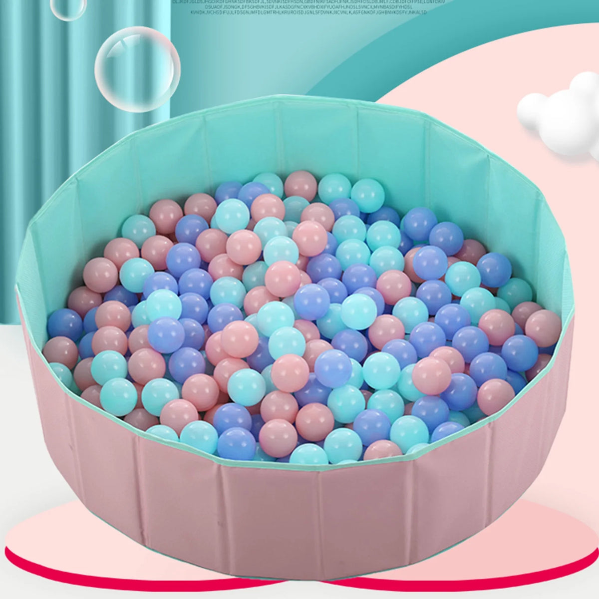 100Pcs Crush Proof Plastic Ball Pit Balls Mixed Colors B871464