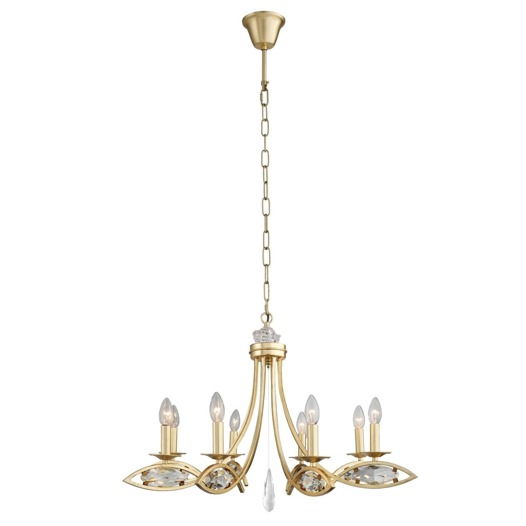 8 Light Candle Style Chandelier with Clear Crystals Y6789