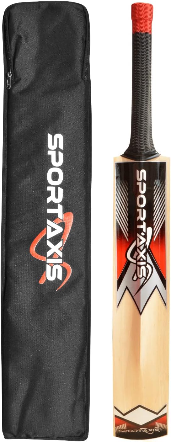 Wooden Kashmir Willow Cricket Bat with Foam-Padded Bag W1348