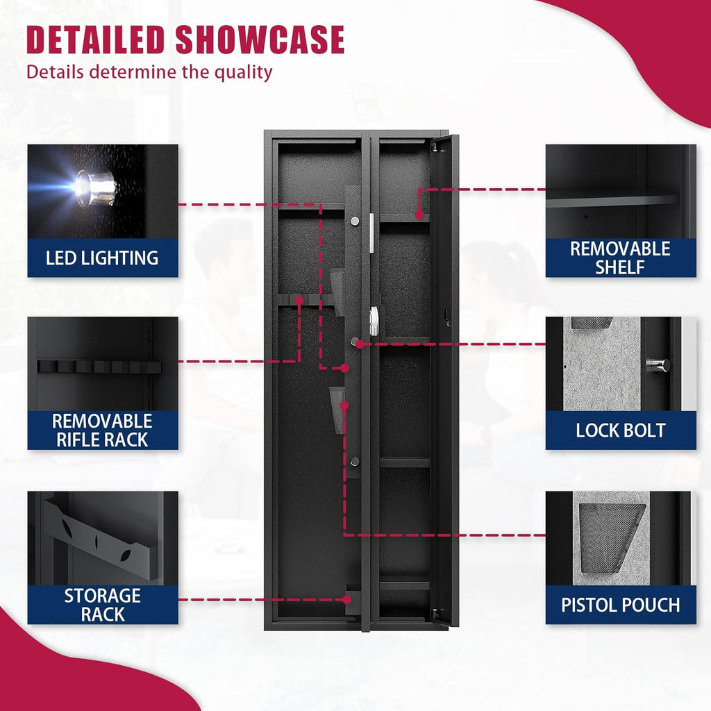 4-5 Gun Safe with Removable Shelf and Gun Rack T7372