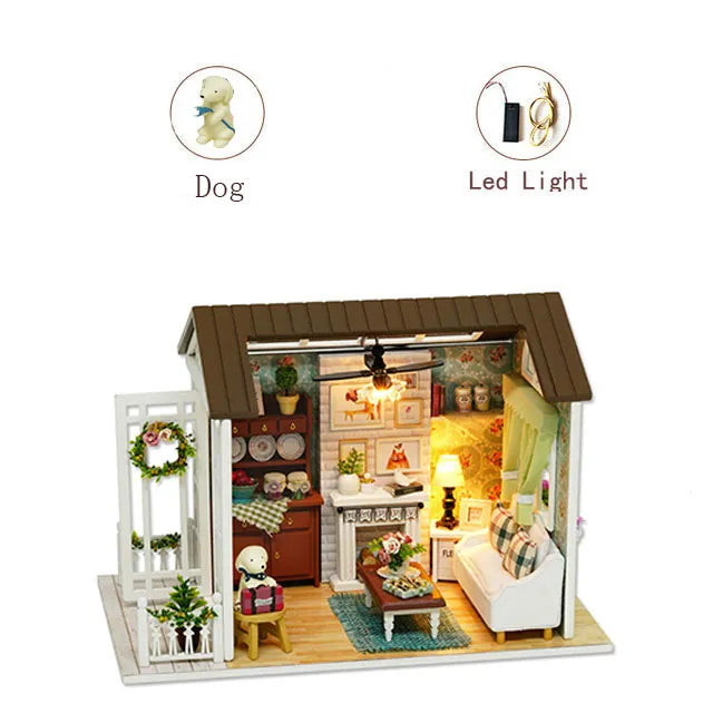 Doll House DIY Miniature Dollhouse Toy Furnitures U883