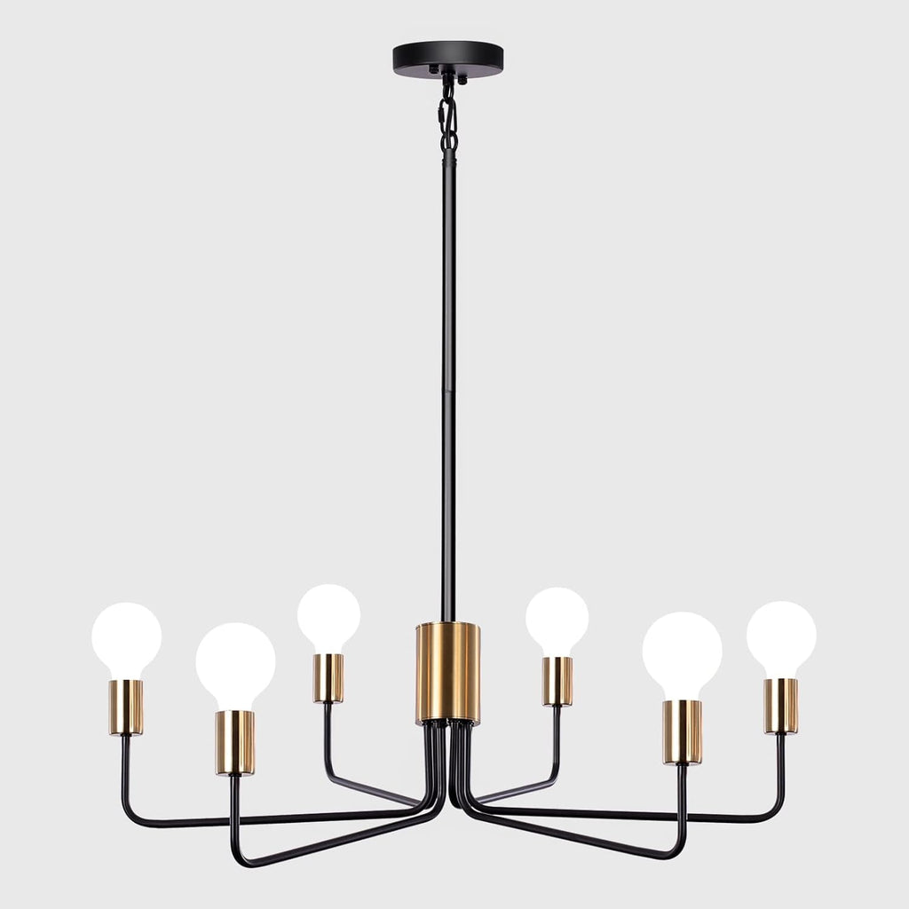 Matte Black 8 Light Rustic Industrial Chandelier C238