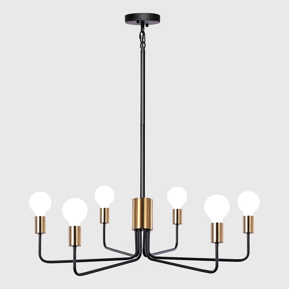 Matte Black 8 Light Rustic Industrial Chandelier C238