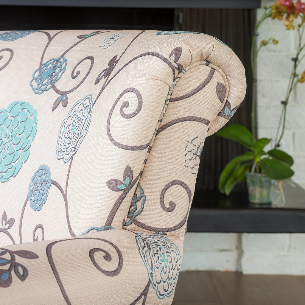 Blue Floral Club Chair B11455