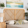 Natural Brown Rattan Queen Size Wall-Mount Headboard B51656