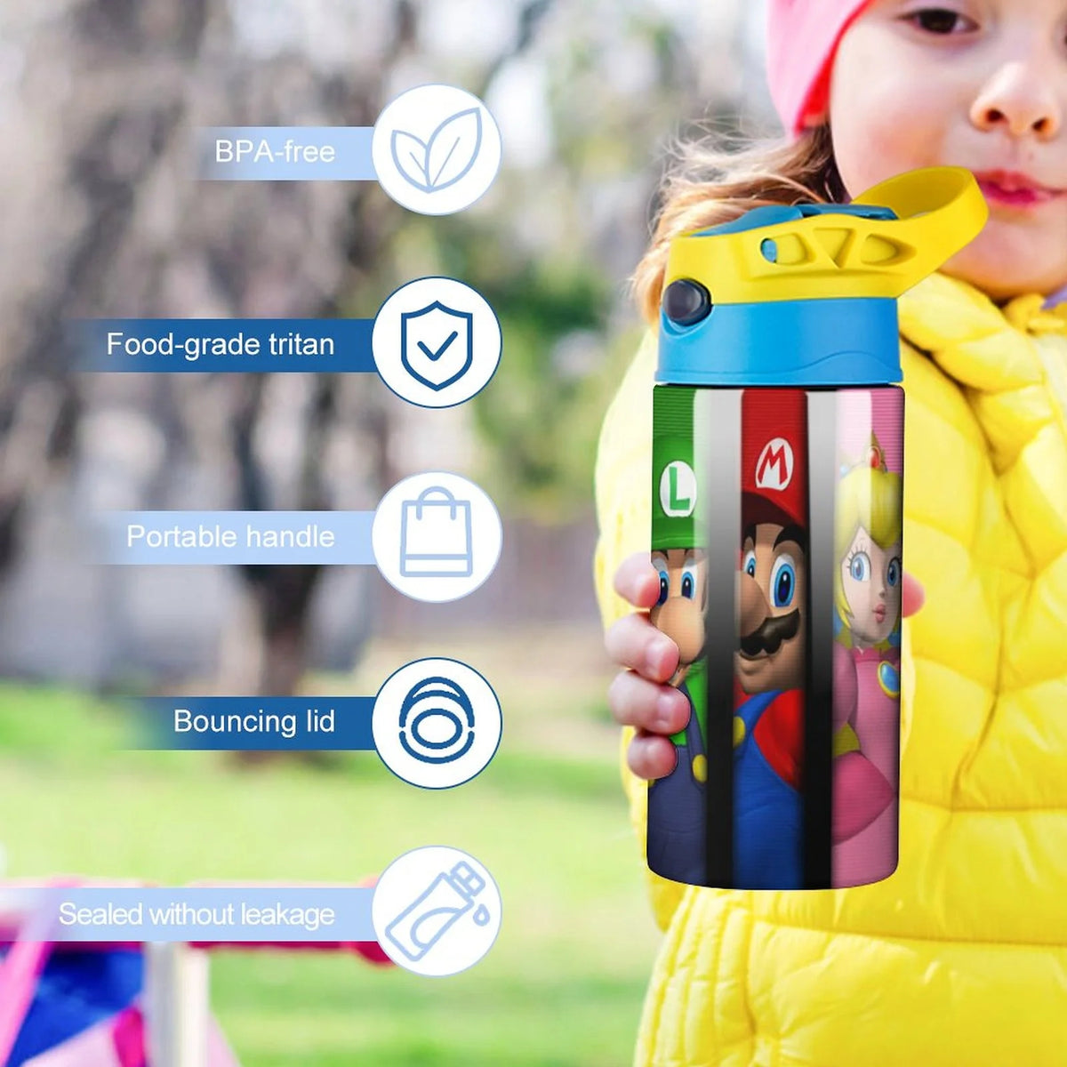 Insulated Stainless Steel Water Bottle With Straw P5229