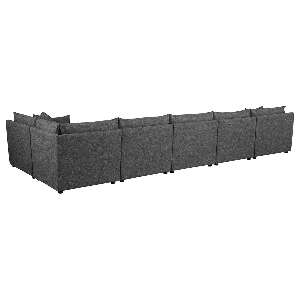 Barely Black Upholstered Fabric 6-Piece Modular Sectional F989