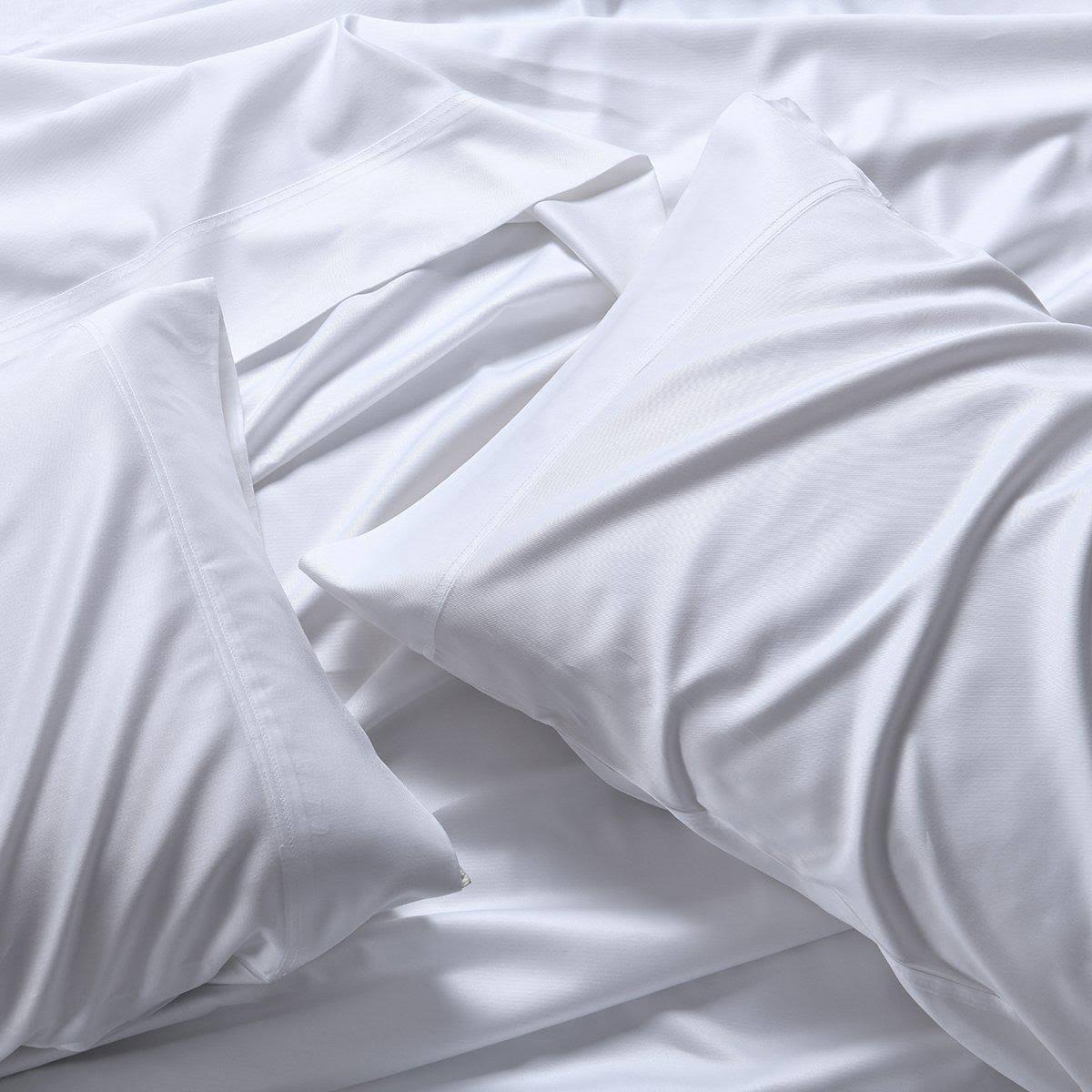 Split King Adjustable Bed Sheets Bamboo Hybrid White I396
