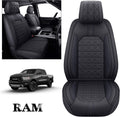 Black-White Waterproof Faux Leather Front Seat Covers V49799