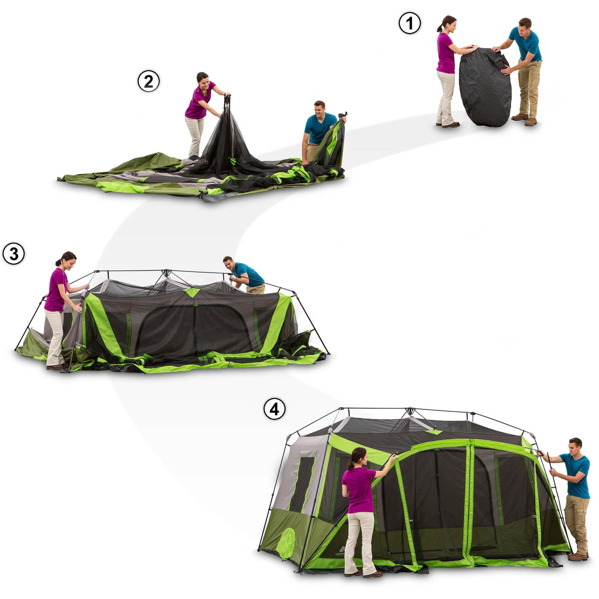 14' x 13.5' 9 Person 2 Room Instant Cabin Tent with Screen Room A6086