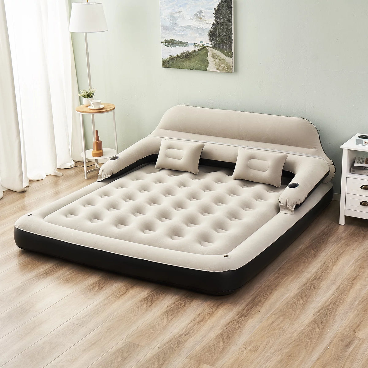 King Size Inflatable Air Mattress with Headboard S586670