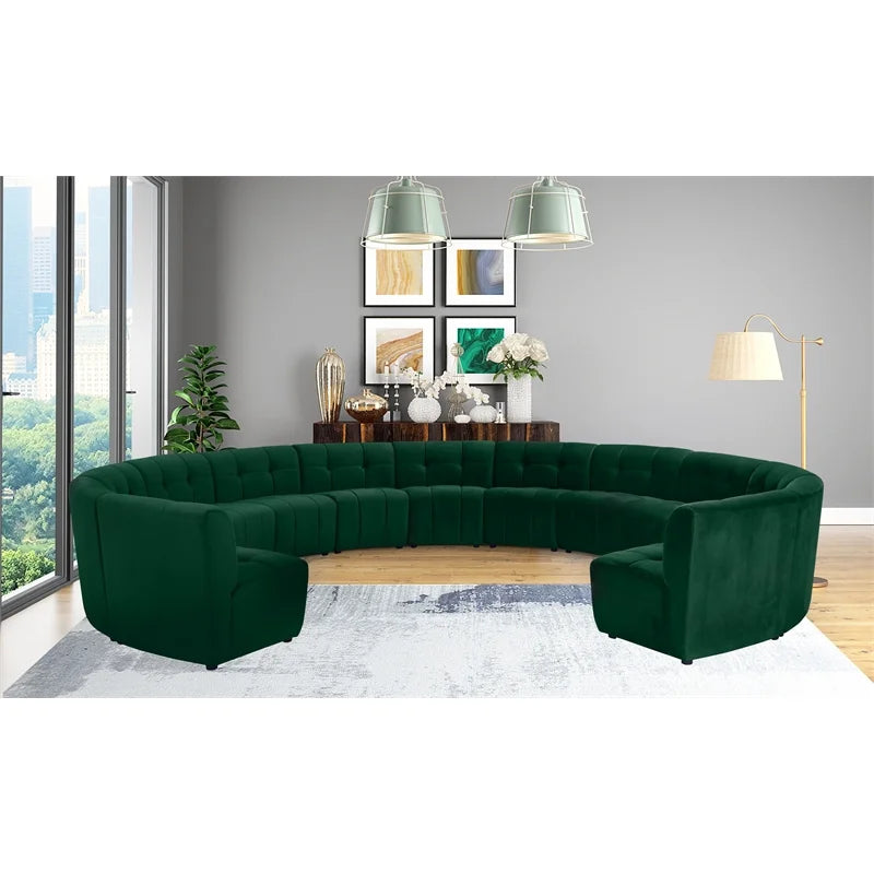 Green Velvet Sectional Sofa K2091
