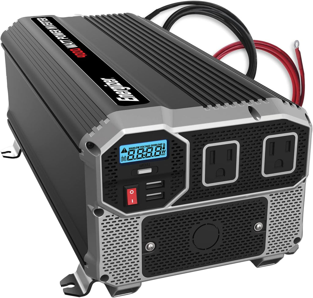 2000 Watts Power Inverter, 12v to 110v, Two AC Outlets, Two USB Ports, DC to AC Converter V3858