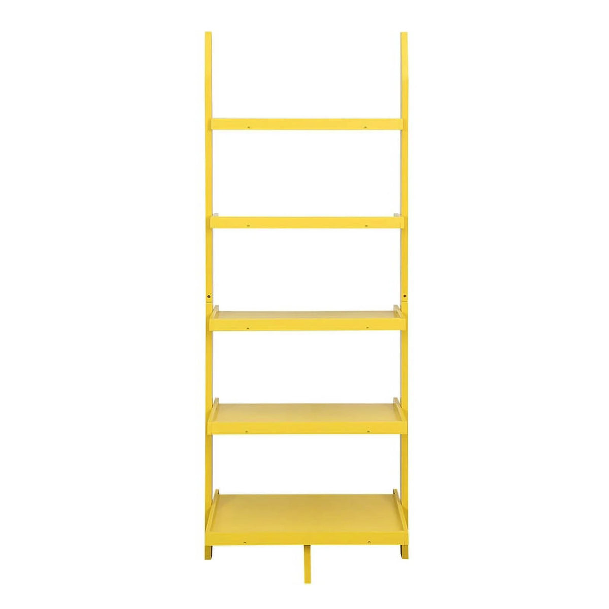 Bright Yellow Wood Five Tier Bookshelf Ladder A164
