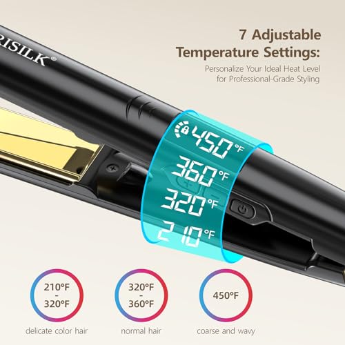 Nano Titanium Flat Iron Hair Straightener and Curler 2 in 1, 1 Inch Hair Iron Dual Voltage S238334