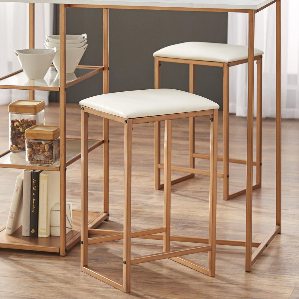 3-Piece Counter Height Dining Set with Table and 2 Stools L369
