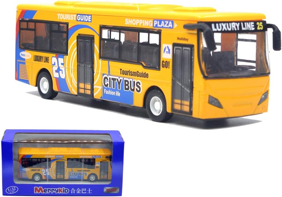 Green Double Decker Bus Die Cast Pull Back Vehicles Pack of 2 I928