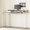 Adjustable Height Standing Desk with Built In Power Bar Soft Elm and Matte Black W467443