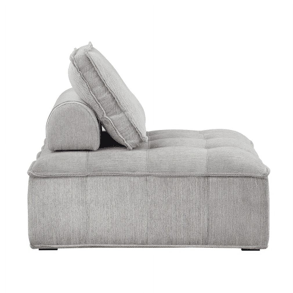 Armless Accent Chair Oversized Lounge Chair Linen Gray C1126