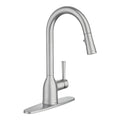 Adler Pull Down Single Handle Kitchen Faucet with Power Clean Finish: Spot Resist Stainless J945576