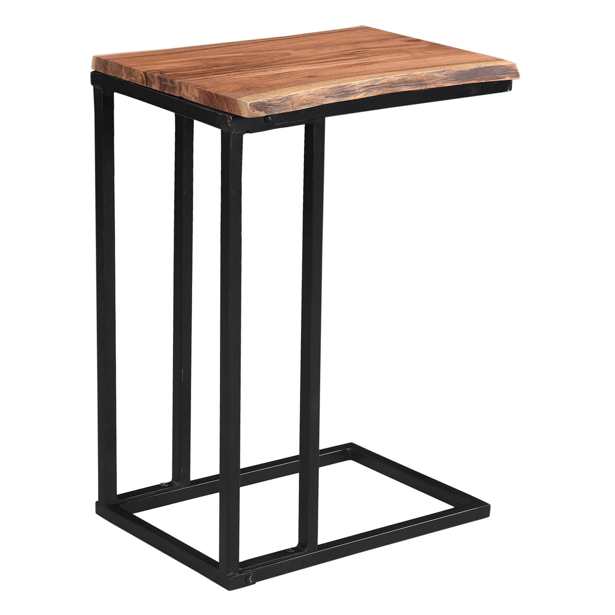 Natural Brown and Black Accent Table Q67232
