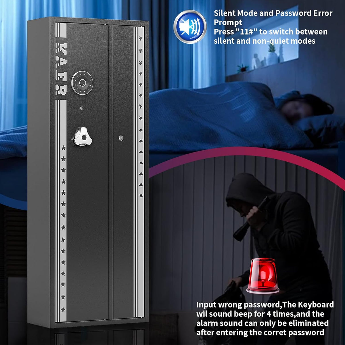 4-5 Gun Safe with Removable Shelf and Gun Rack T7372