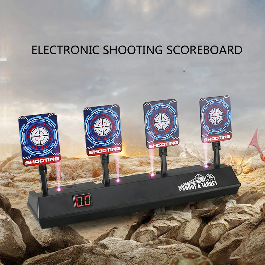 Electronic Scoring Shooting Targets, 4 Targets LED Light Auto Reset L61791