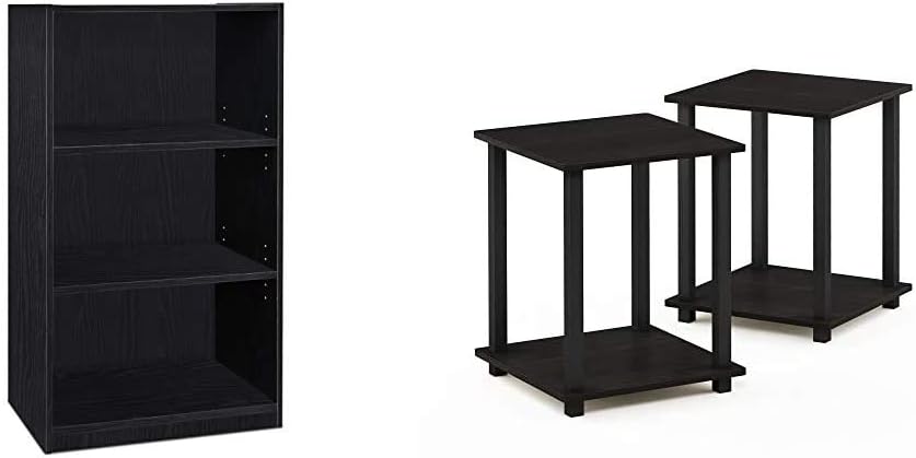 3-Tier Adjustable Shelf Bookcase and End Table U429