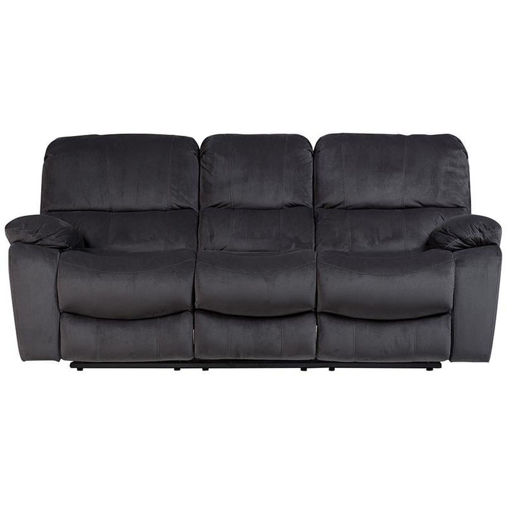 Steel Gray Plush Reclining Sofa P373860